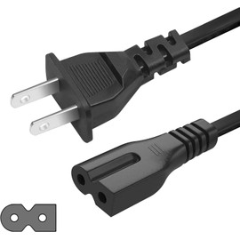 2 Prong Power Cord, 10ft. Polarized AC Power Cable, Compatible with Vizio D, E, M Series HDTV TV, Vizio Sound Bar, TV Power Cord Replacement. (10-Feet)
