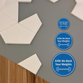 Signs ByLITA Circle GYM: Re-Rack Your Weights Sign (azul) - Paquete grande de 2 unidades