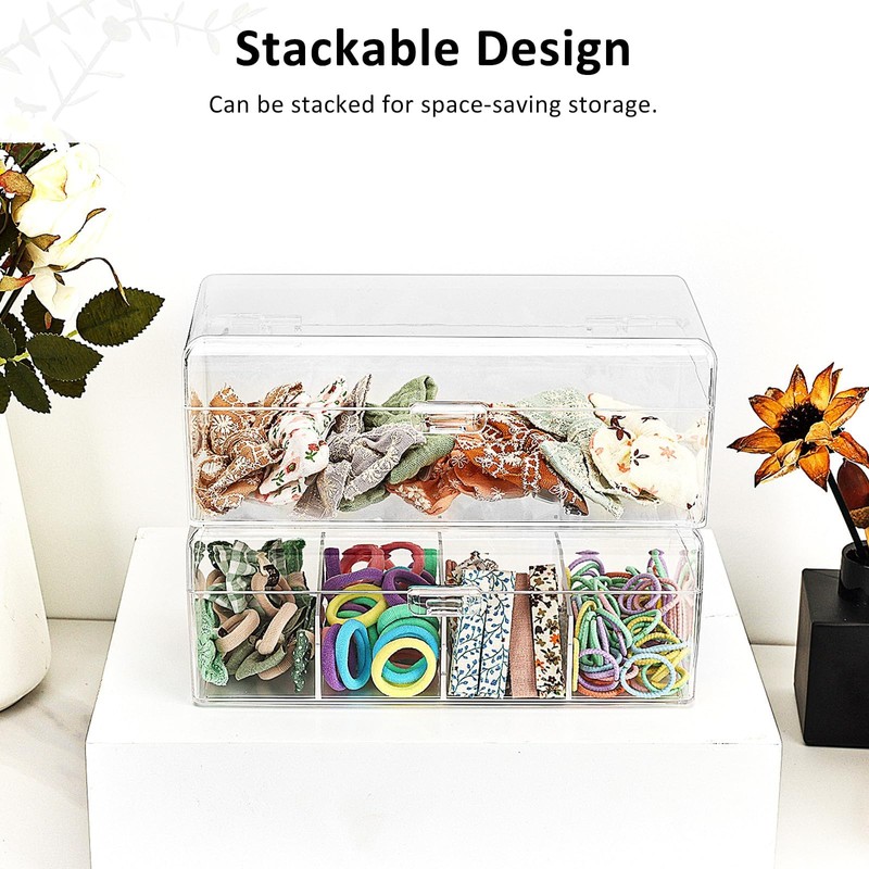 JessLab Hair Accessories Organizer for Girls, Acrylic Hair Bow Tie