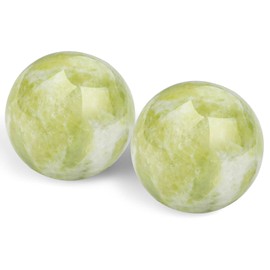 gemshan Baoding Jade Balls Tool for Hand, Shoulders, Neck, Back, Foot Deep Tissue, Muscle Knots, Yoga and Myofascial Release (White)