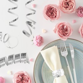 PartyMarty Metallic Streamers, Pack of 5 - 5 Rolls with 18 Holographic Glitter Streamers - for Carnival, Birthdays, New Year's Eve, from Dekoration GmbH®