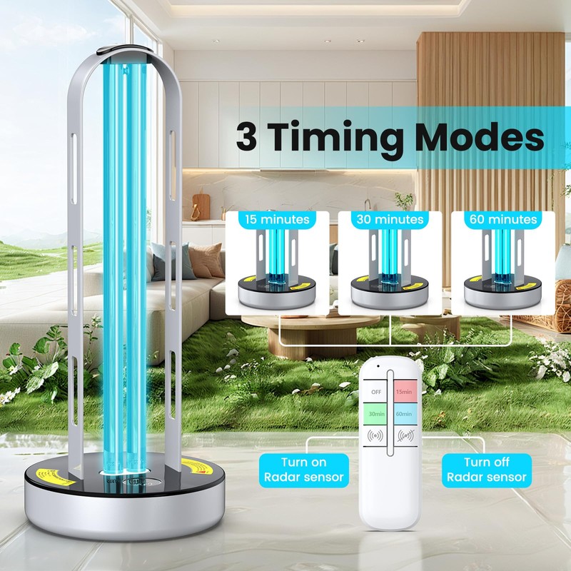 ZETAWALE UV Light Sanitizer, 100W Ultraviolet Lamp with Remote Control