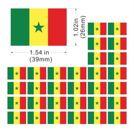 Womaha 30 Sheets Senegal Flag Temporary Tattoos for Kids Adults Fans Fake Face Tattoo Stickers