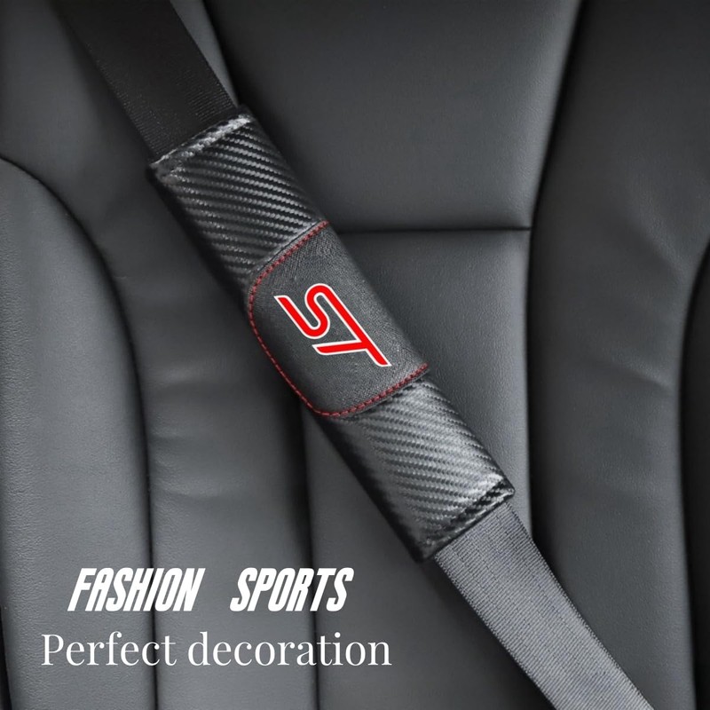 JULOPO 2Pcs Carbon Fiber car seat Belt Cover car seat