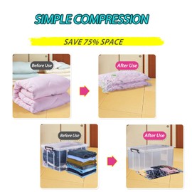 Opaza Vacuum Storage Bags 80 x 60 cm, Airtight Compression Bags for Clothes, Duvets, Bedding (Pack of 2)