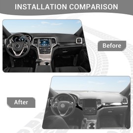 PDKLIN for Grand Cherokee Center Console Dashboard Panel Trim AC Vent Cover for Jeep Grand Cherokee 2011-2020 Carbon Fiber Interior Accessories 3pcs