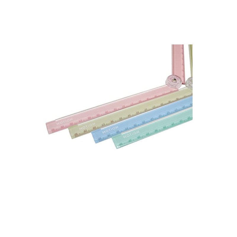 MOTion 209819 Slim Folding Ruler with Protractor, 11.8 inches (30