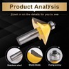 KATUR 45 Degree Chamfer and Edge Router Bit, Carbide Chamfer