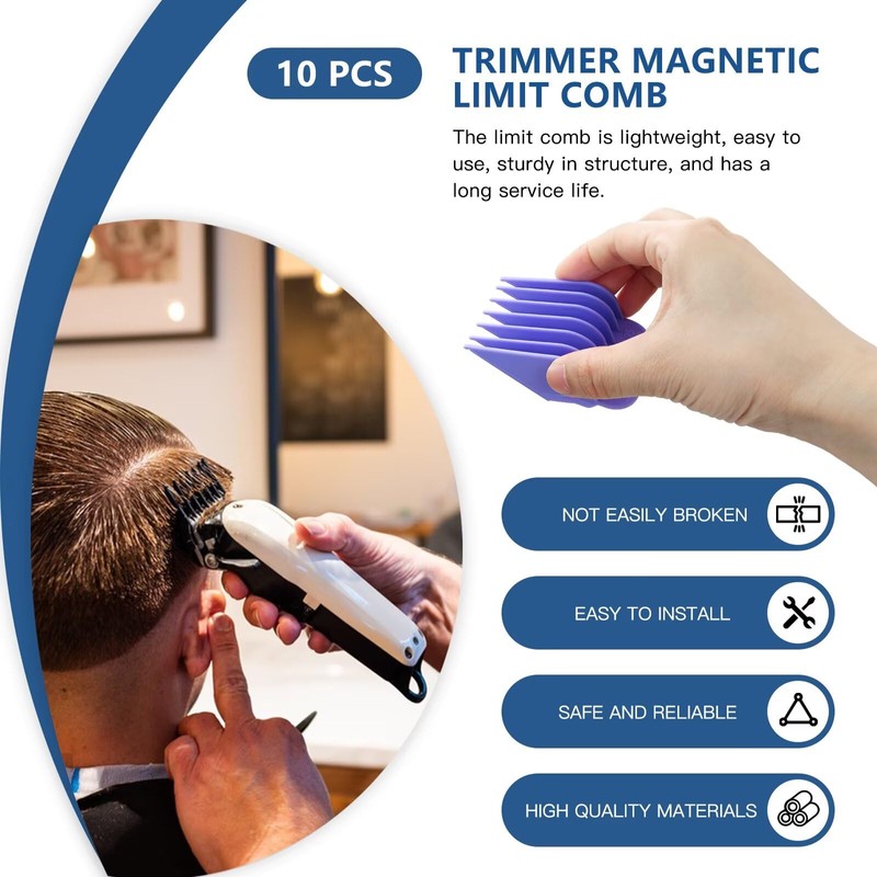 KOGUNXU Hair Clipper Guards Cutting Guides Set with Brush, Color