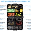 138pcs Fishing Accessories Set with Tackle Box Including Offset Worm