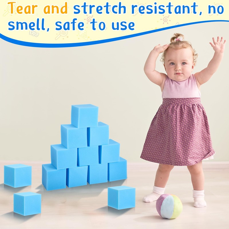 Treela 100 Pieces Foam Pit Blocks, Trampoline Padding for Gymnastics,