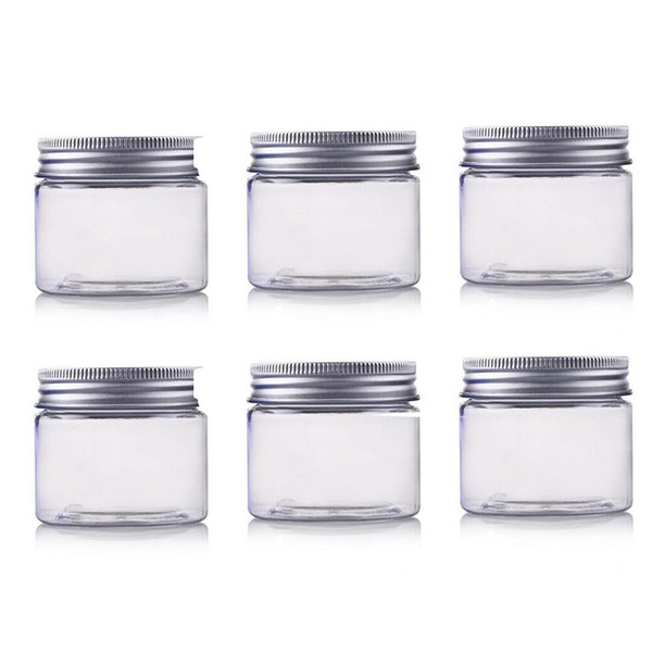 250ml / 8Oz Jars PET Plastic Empty Cosmetic Containers Jars Cases with Silver Aluminum Lid Cream Lotion Box Ointments Bottle Food Bottle Makeup Pot Jar 6 Pack (8Oz/250ml)