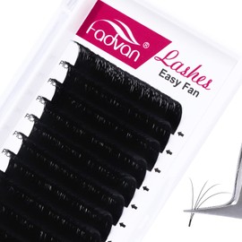 FADVAN Easy Fan Lashes Self Fanning Volume Russian Eyelash Extensions 0.05C Curl 15mm Automatic Blooming Volume Easy Fan Lashes(0.05-C-15)