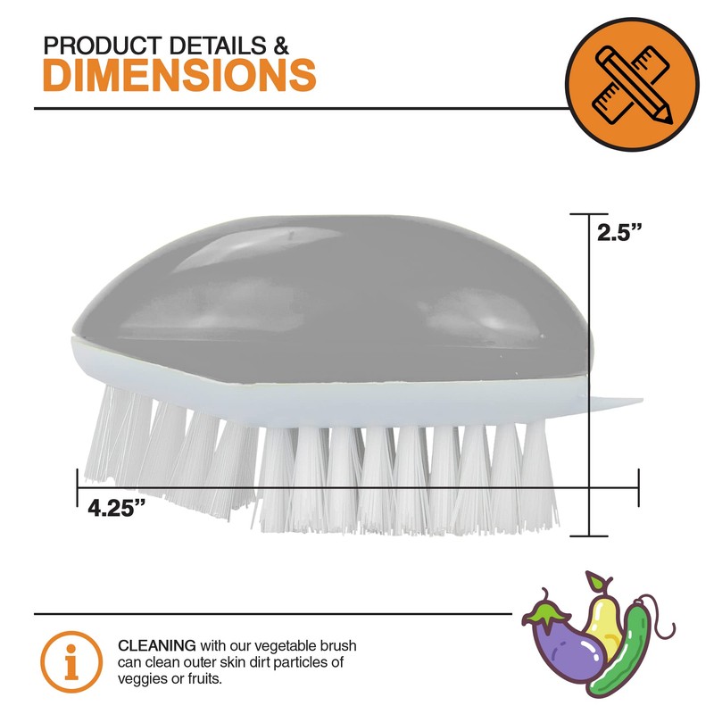 Fruit Brush Vegetable Brush with Stiff and Soft Angled Nylon