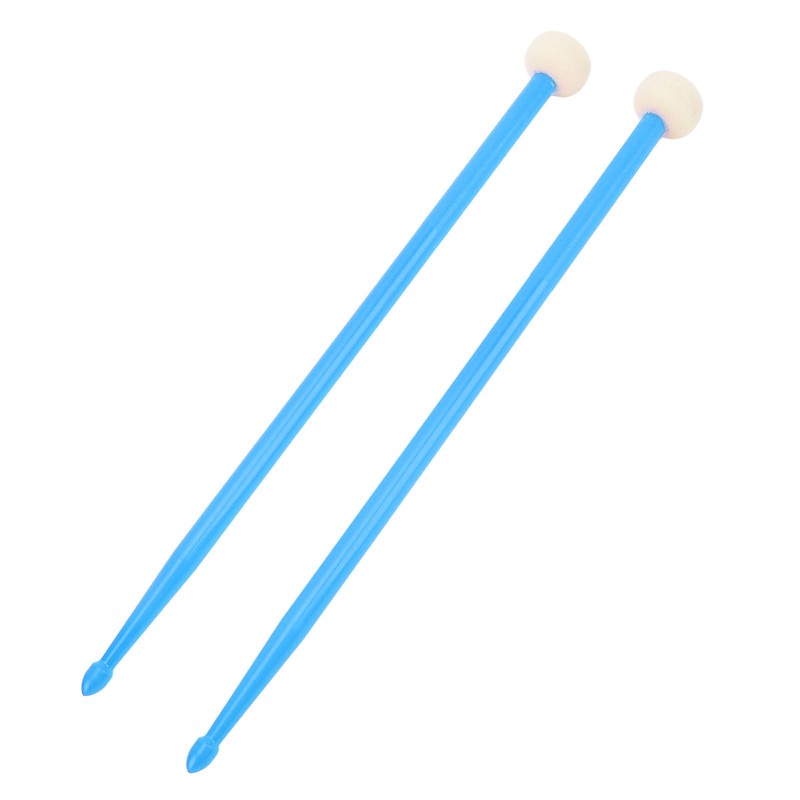 2Pcs Drum Mallet Felt Head Nylon Handle Double Headed Instrument