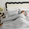 CozyLux Light Grey Comforter Set King Size, 3 Pieces Solid