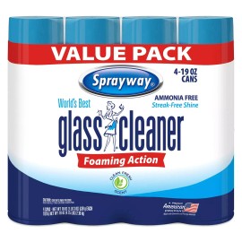 Sprayway, Glass Cleaner, 19 Oz Cans, Pack of 4-Free Shipping