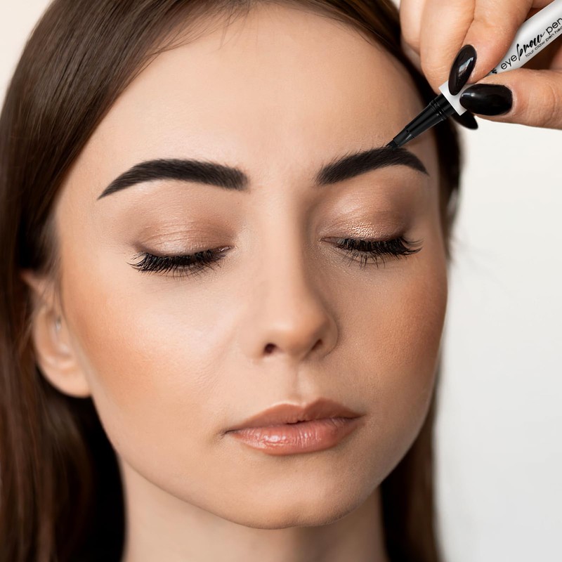 Boobeen Waterproof Liquid Eyeprow Pen, 4 Micro Fork Tips for