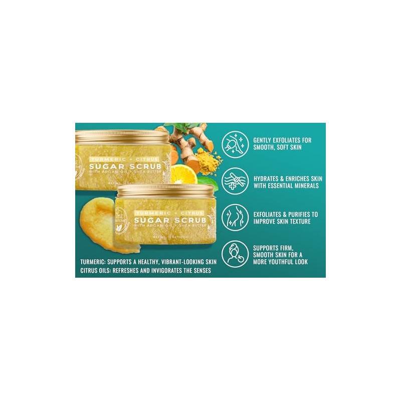 Natural Elephant Exfoliante De Azúcar De Cúrcuma Y Cítricos Con