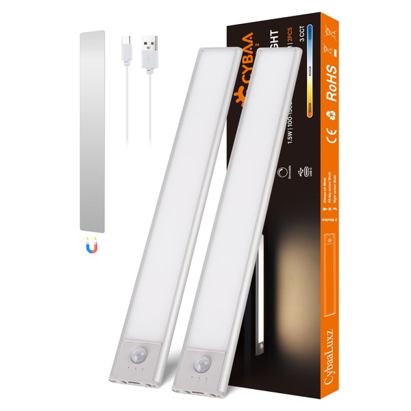 CybaaLuxz 30 cm Magnetic Cabinet Lamp with Motion Sensor, 2200