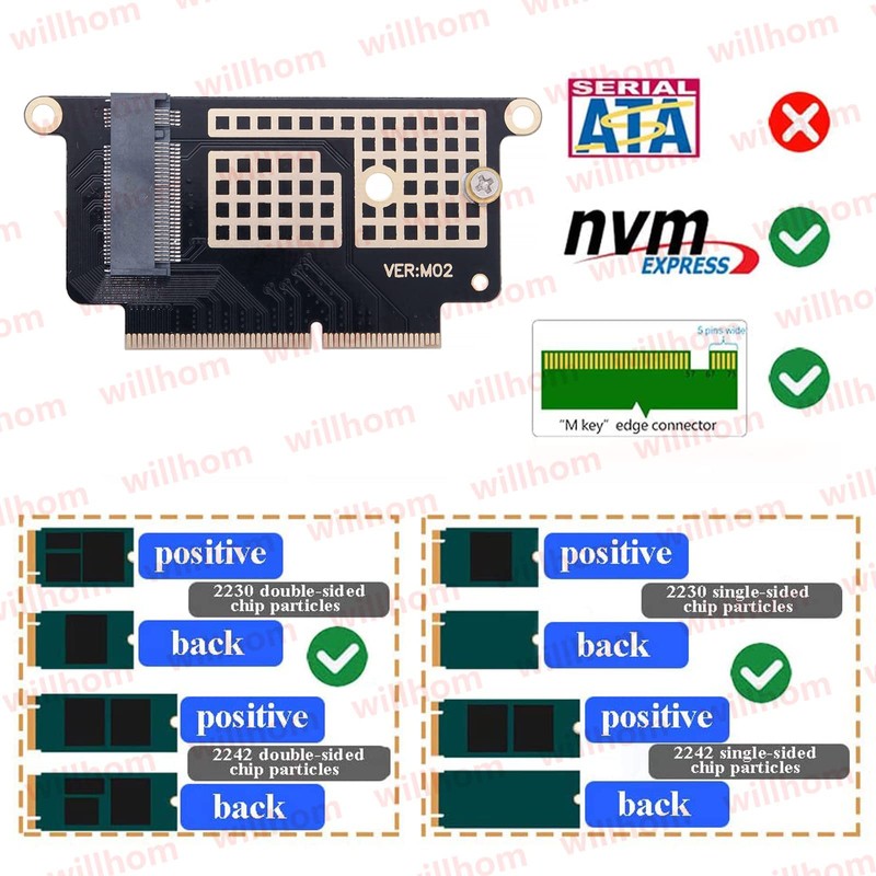 Willhom M.2 NVMe SSD Convert Adapter Card Upgrade for MacBook