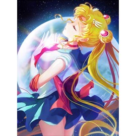 HUASHUZI 5D Diamond Painting Sailor Moon Anime Set Full 30 x 40 cm Pictures Diamond Painting Poster Adult Cross Stitch Kits