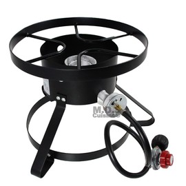 High Pressure Burner Outdoors Cooking Gas Single Propane Stove Camping Quemador w/ Hose & Regulator