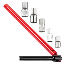 NAVESO Tap Spanner, Tap Spanner Set with 5pcs 8-12mm Nut Kit, Adjustable Sink Wrench, Tapex Kit, Tap Spanner for Tight Space Bathroom Kitchen Faucet, Multifunctional Pipe Repair Wrench