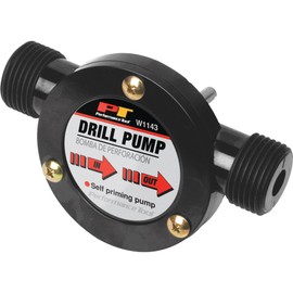 Performance Tool W1143 Liquid Transfer Pump for Corded/Cordless Drills - 225 GPH, 3/4-Inch Max Hose Diameter, Self-Priming, Corrosion-Resistant Shaft