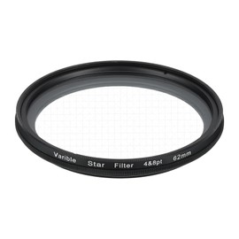sourcing map 62mm Variable Star Filter, Starburst Lens Filter 4-8 Points Sparkle Effect Camera Lens Filters for Night Scenery Glassworks,1Pcs