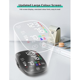 AILE Blood Pressure Monitor for Home Use, Automatic Upper Arm Blood Pressure Monitor - Skin-Friendly Blood Pressure Cuff for Adults - Extra-Large Colour Screen - Accurate BP Machine 2 * 120 Readings