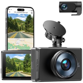 WOLFANG Dash Cam Front and Rear, 4K Dual Dashcam, 3”IPS Touch screen, Night Vision,WDR, 24H Parking Mode, 170°Wide Angle, G-Sensor, Motion Detection, Loop Recording