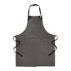 sourcing map No-Tie Twill Apron 84x66cm Split-Leg Leather Reinforcement Adjustable