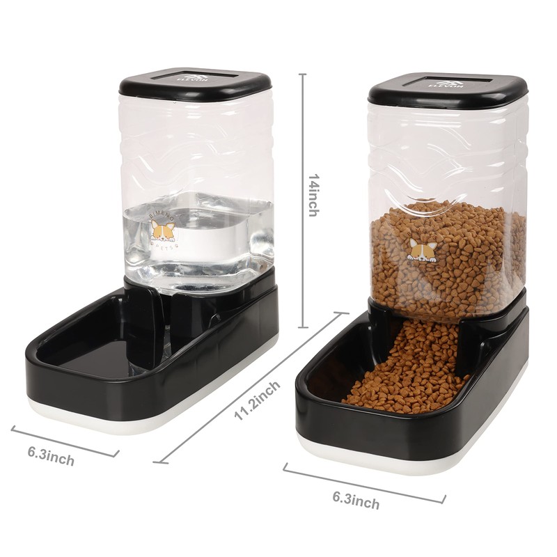 Elevon Automatic Cat Feeder, Gravity Food and Water Dispenser Bowl