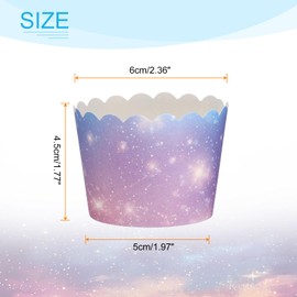 sourcing map 100Pcs Paper Baking Cups Small Greaseproof Disposable Bulk Cupcake Muffins Liners Cases Wrappers for Wedding Birthday Graduation, Gradient Pink Purple