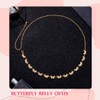 Zehope Butterfly Waist Chain Belt Gold Rhinestone Belly Belts for