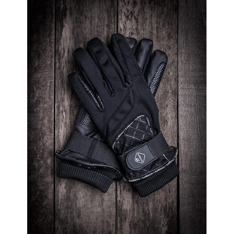 LeMieux Unisex Waterproof Lite Riding Gloves in Black - Flexible