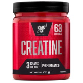 BSN DNA Creatine Monohydrate Powder, Sports Nutrition Pre Workout and Post Workout Supplement, to support and performance, Unflavoured, 216 g, 63 Servings