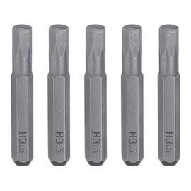 QUARKZMAN Pack of 5 H3.5 Hexagonal Screwdriver Bit 5/32 Inch Hex Shank 28 mm / 1.1 Inch Length Magnetic Hex Head Bit Made of S2 Steel Screwdriver Bit for Electric Screwdriver Tools