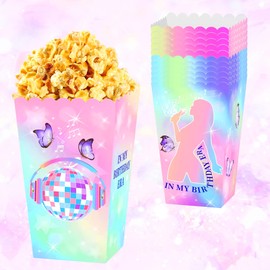 12PCS Singer Theme Popcorn Boxes Favor Candy Goodie Packaging Decor Bags Treat Containers Birthday Wedding Bridal Shower Party Supplies
