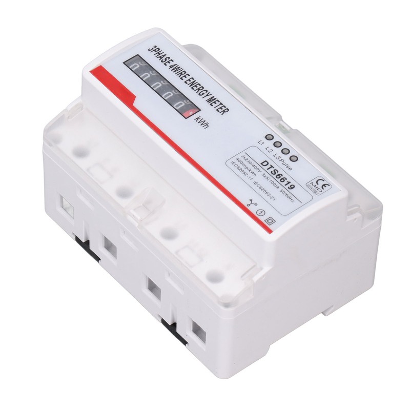 Power Consumption Meter 3 Phase 4 Wires 35mm Rail Mounting