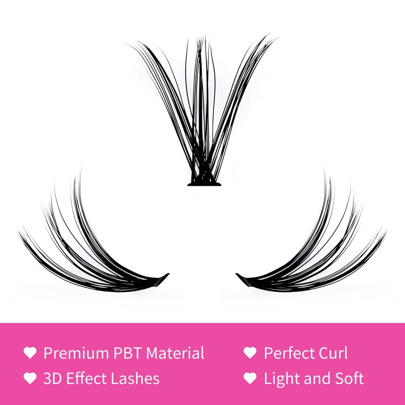 Eyelashes, Individual Cluster for Eyelash Extensions, 30D, 40D, 0.07 D-curl,