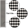 Nepnuser Black White Diamond Table Runner Tea Themed Party Decoration