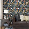 Boho Wallpaper Peel and Stick, Dark Vintage Floral Contact Paper,