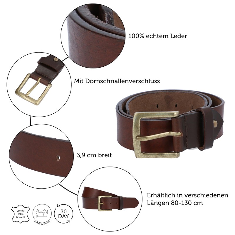 Gusti Jori Simple Leather Belt with Golden Buckle Accessories Women's