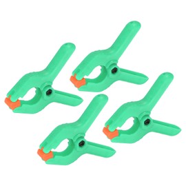 PATIKIL 2 Inch Spring Clamps, 4 Pack Plastic Flexible Anti-slip Strong Backdrop Clamp Clips for Stand DIY Project Photography Studio Craft, Green