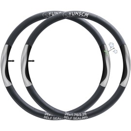 2-PCS 26" Self-Sealing Bike Tubes 26 x 1.75/2.25 AV32mm Super Automatic Repair, Puncture Resistant Compatible with 26x1.75/1.95/2.0/2.10/2.125/2.25 Heavy Duty Bike Bicycle Tire Tubes