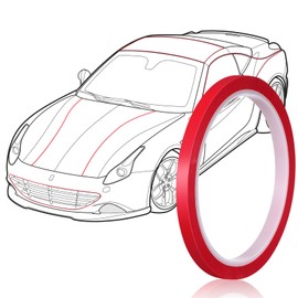 TEHAUX Vinyl Automotive Masking Tape - 6mmx33m Red Pinstripe Tape for Exterior and Interior Auto Trim
