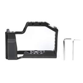 Black Aluminium Alloy Photography Shooting Vlog Camera Cage with Cold Shoe for Canon EOS M5/M50 Mirrorless Cameras