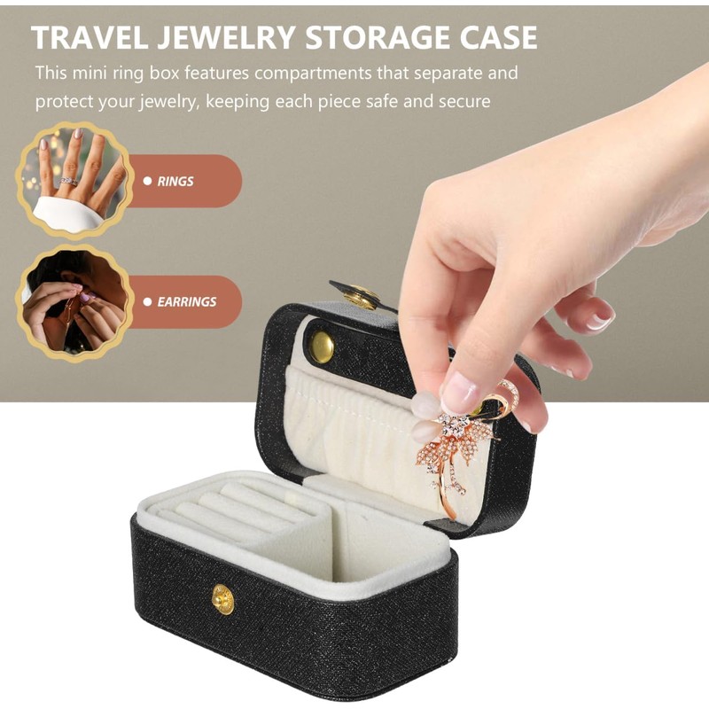 KALLORY Joyero De Viaje Mini Portátil Estuche Para Pendientes y